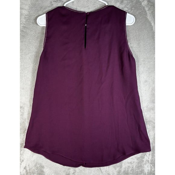 White House Black Market Top Women SZ 10 Purple round Neck Plum WHBM blouse - Picture 3 of 5